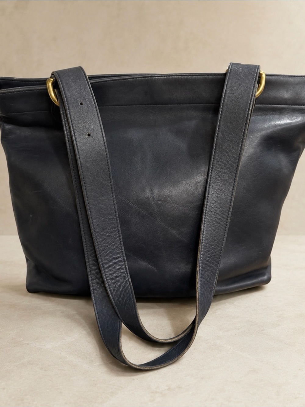 Coach vintage 1996 Black Lafayette Leather Tote with brass Hardware 4140
